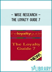 Published by The Wise Marketer, The Loyalty Guide 7 offers 1400+ pages of unrivaled customer loyalty and marketing intelligence in a convenient downloadable PDF format. Packed with up-to-date facts and figures, and details of how to set up, run, measure, and profit from the latest customer loyalty, relationship, mobile and digital marketing strategies, the Loyalty Guide 7 is a must-have for marketing professionals.