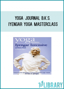 Yoga Journal Presents: Iyengar Intensive at Estes Park 5 DVD set Live and uncut, over 25 hours of B.K.S Iyengar's latest teaching from the Yoga Journal 2005 Estes Park Conference. An essential DVD for all Iyengar students and teachers! In September 2005, Sri B.K.S. Iyengar participated in a much-heralded intensive dedicated to his teaching, held as part of Yoga Journals Estes Park Conference. Along with some of Mr. Iyengars senior teachers, he provided those assembled with his latest teachings in asana and pranayama. He also made himself accessible to his students through a variety of talks and question and answer sessions. The five DVD set, incorporating 25 hours of content, captures each session of this important event. It displays Mr. Iyengars passion, vitality, and mastery of yoga. Blending humor and wisdom, Mr. Iyengars presence was even more astounding given his 86 years of age. It was possibly his last visit to the United States, and one that can be thoroughly savored and continually revisited in this DVD format. Mr. Iyengars teaching and presence is incorporated in every session of this DVD, including: ·Three asana classes (580 minutes) ·The pranayama classes (282 minutes) ·Q&A session with Mr. Iyengar (150 minutes) ·Mr. Iyengars Conference Keynote (62 minutes) ·Conversation with Mr. Iyengar (92 minutes) ·Master classes with master teachers Manouso Manos and Patricia Walden, which include Mr. Iyengar (257 minutes) ·Performance by The Yoga Troup (40 minutes) Partial proceeds from the sale of this DVD set go towards Mr. Iyengar's Bellur Project, and toward the Iyengar Yoga National Association of the United States (IYNAUS).