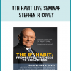 Stephen Covey already defined the seven habits of effective leaders. Now The 8th Habit is revealed! In this compelling presentation, Dr. Covey pushes leaders to be not only effective, but truly great. In this live presentation, learn from the most respected source on leadership how to: