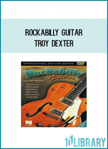 On this dynamic DVD, Troy Dexter plays examples in the style of such rockabilly greats as Scotty Moore, Carl Perkins, Brian Setzer, Eddie Cochran and Duane Eddy. He demonstrates effects devices (tremolo, echo, reverb and distortion) and how they were used by each player. Troy also shows chord voicings and application, and the scales inherent in rockabilly. He gives examples of thirds and fifths, intervals, whole-tone licks, chromatic lead-ins, horn stab riffs, chord raking, vibrato bar techniques, bends, slides, shuffle rhythms and more. The accompanying booklet comes complete with easy-to-follow notation and diagrams that correspond exactly to the DVD.