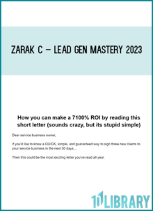 Zarak C – Lead Gen Mastery 2023