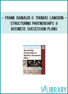 Discover how to become a more successful financial professional by taking your problem-solving skills to exciting new levels. Frank Rainaldi and Tom Langdon, two top industry experts, assess in their case-by-case analysis each single scenario from a planning as well as a legal perspective. This invaluable learning and reference tool covers it all, including virtually every type of partnership and corporation, ‘what if” scenarios for any situation imaginable, and the benefits and disadvantages of everything – from cross-purchasing agreements to hybrid buy-sell agreements and much more. Make these powerful strategies your own, and you will be an expert in bringing creative solutions to the individualized needs of your clients in no time.