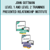 John Gottman – LEVEL 1 and LEVEL 2 Trainings presented by The Gottman Relationship Institute