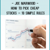 Joe Marwood - How To Pick Cheap Stocks – 10 Simple Rules