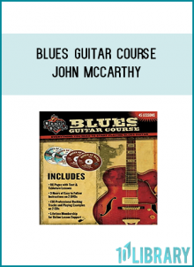 The House of Blues and producers of The Rock House Method join together to bring you this unique and comprehensive Blues Guitar Course! With this course designed by world renowned instructor/guitarist John McCarthy you will develop a solid foundation for playing Blues guitar by learning essential blues chords and scales, the BB Box, lead techniques used by greats such as Stevie Ray Vaughn, Buddy Guy and B.B. King, string bending, vibrato, hammer-ons, pull-offs and complete blues rhythms including the 12 bar blues. The second part of the course encourages you to cultivate your own style by emphasizing the techniques and components needed to develop creativity. You'll learn full form blues chords and scales, triplet lead patterns, the shuffle feel and swing effect, challenging blues riffs and turnarounds and much more.