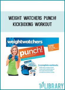 Punch, squat and kick your way to fitness! Punch! is a new low-impact workout filled with powerful boxing-inspired moves designed to help you burn calories and firm your body. With this nonstop workout, you'll feel like you've conquered basic training. The key to Punch! is that it incorporates weighted boxing-style gloves that were specifically created to enhance the benefits of aerobic activity (without the risk of overextending your arms with heavier weights). Gloves are made of soft, long-lasting neoprene with an open-palm design that fits comfortably across the back of your hands. They have quick-release closures with finger and thumb holds.